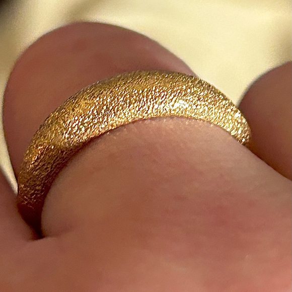 ESTATE SZ9 MILOR 14kt Italian ROSE GOLD sandblasted domed band 2.25g EUC GORG! - Picture 15 of 17